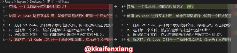 🧩 使用VS Code进行文本对照的方法Step①