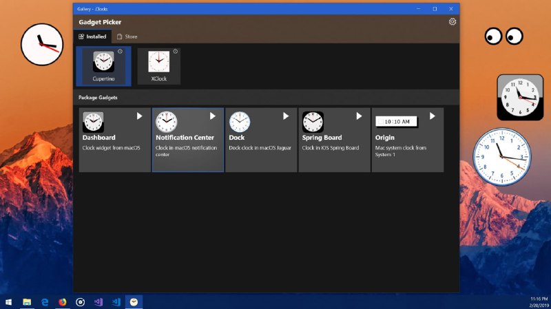 【软件名称】.Clocks【支持平台】#Windows【软件功能】桌面时钟【软件简介】一款美观简洁的 Windows 桌面时钟，拥有 5 个免费表盘以及 5 个付费表盘，可以将表盘置顶在桌面显示，简单实用
