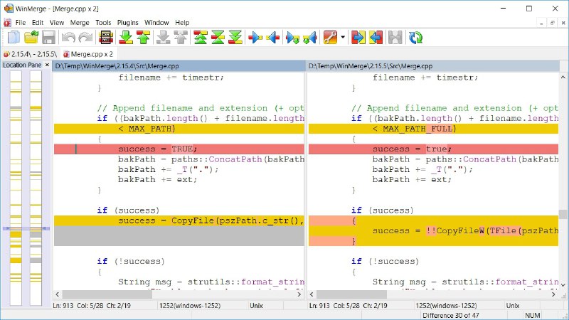 【软件名称】WinMerge【软件支持】Windows【软件功能】文本、文件夹比较【软件简介】WinMerge是一款开源免费的软件