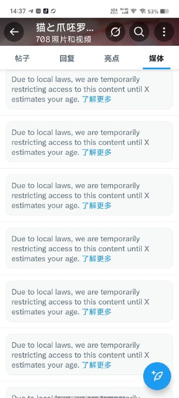 最近是有好多群友访问推特时，有了这个错误提示，说是【Due to local laws, we are temporarily restricting access to this content until X estimates your age.】（由于当地法律，我们暂时限制访问此内容，直至 X 估计您的年龄）这个原因实际上是英国那边在禁止未成年人访问色情网站导致的