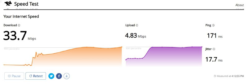 【网站名称】Internet Speed Test【网站功能】网速测试【网站简介】可检测上传、下载速度，Ping时间和延迟时间，还可在地图上看到节点IP的具体位置