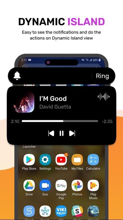 【软件名称】Dynamic Island【软件功能】灵动岛【支持平台】#Android【软件简介】安卓版灵动岛，在 Android 设备上轻松获得 iPhone 14 Pro 的 Dynamic Island 功能！该应用在 Google Play 商店中已经有超过 100 万的安装量，并且已脱离 Beta 测试阶段