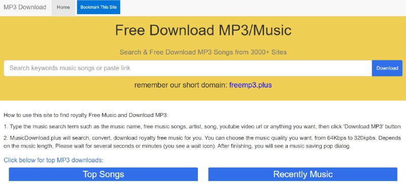 【网站名称】Free MP3 Download【网站功能】音乐下载【网站简介】一个无版权音乐下载站，从3000+的网站中查找并下载无版权音乐