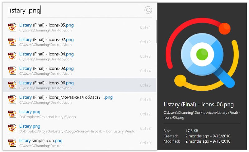 【软件名称】Listary 6【支持平台】Windows【软件功能】本地文件搜索引擎【软件简介】一款非常好用的本地文件搜索引擎，类似everything，现更新到6 Beta版，更新了一些非常好用的功能