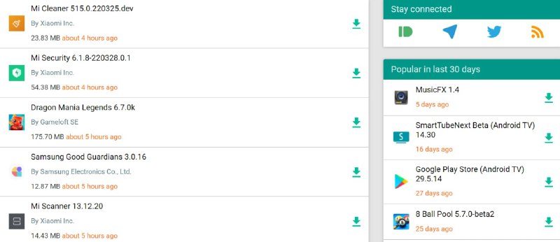 【网站名称】APKLinker【网站功能】apk文件下载【网站简介】一款安卓应用商城，可直接下载所需应用的各历史版本的APK文件