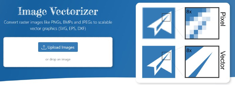 【网站名称】Vectorizer【网站功能】图片矢量化【网站简介】图片放大后会失真，有的甚至像打了马赛克