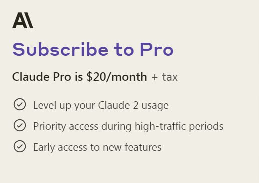 很久没登Claude，这一登发现Claude也开始收费了，跟ChatGPT一样，20美金每月