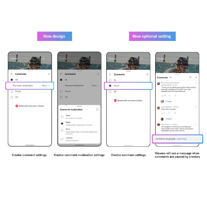 🧩 Youtube 推出视频评论区“暂停”功能YouTube正式推出评论区“暂停”功能，允许创作者在保留已经发布的评论的同时，阻止创建新的评论