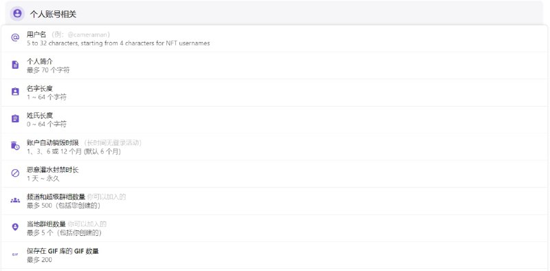 【网站名称】Telegram限制大全【网站功能】Telegram限制【网站简介】Telegram 设定限制来确保用户遵守“公平使用条款”，和保持服务的长久运行