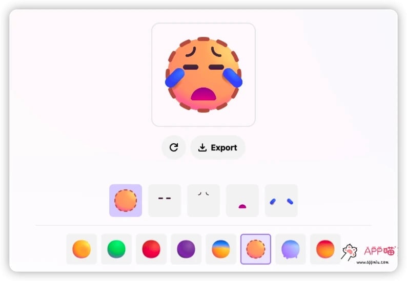 【网站名称】Fluent Emoji Maker【网站功能】Emoji制作【网站简介】Fluent Emoji Maker 可以让用户在线「捏脸」，制作出不同风格的 Fluent Emoji