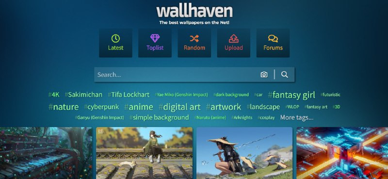 【网站名称】wallhaven【网站功能】壁纸下载【软件简介】一款免费的壁纸网站，非常多的4K、8K高质量壁纸