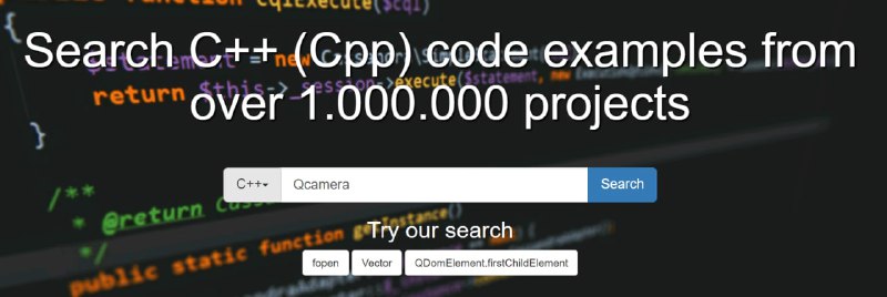 【网站名称】Hot Examples【网站功能】C++代码库【网站简介】该网站收纳了数以百万计的C++代码，正在学习C++的小伙伴可以在该网站搜索相关项目参考学习