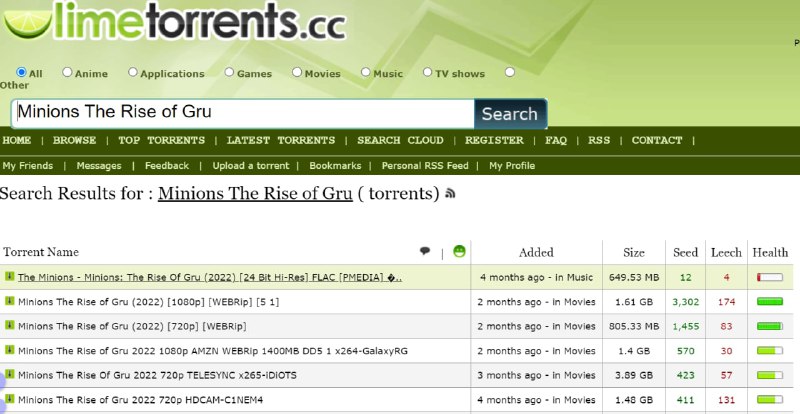 【网站名称】limetorrents【网站功能】磁力搜索【网站简介】一款国外的磁力搜索引擎，可以搜索电影、电视剧、音乐、游戏、动漫等