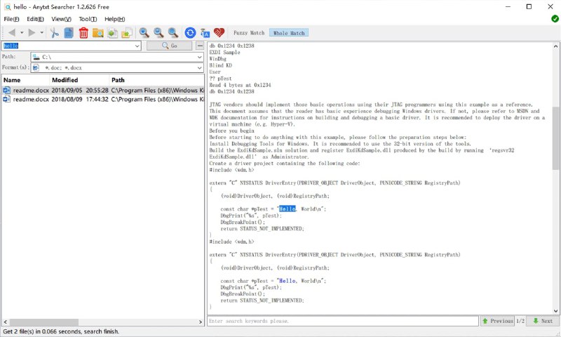 【软件名称】AnyTXT Searcher【支持平台】#Windows【软件功能】文件内容搜索【软件简介】一款搜文件内容的第三方全文搜索工具，速度极快，基本秒出结果