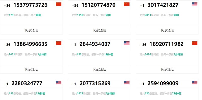 【网站名称】云际云短信【网站功能】短信接码【功能简介】有很多中国与美国号码，在一些网站注册时可以用来短信接码