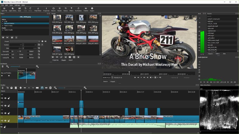 【软件名称】Shotcut【软件支持】Windows、macOS、Linux【软件功能】视频剪辑【软件简介】一款开源免费的视频剪辑软件，导出视频不添加任何水印