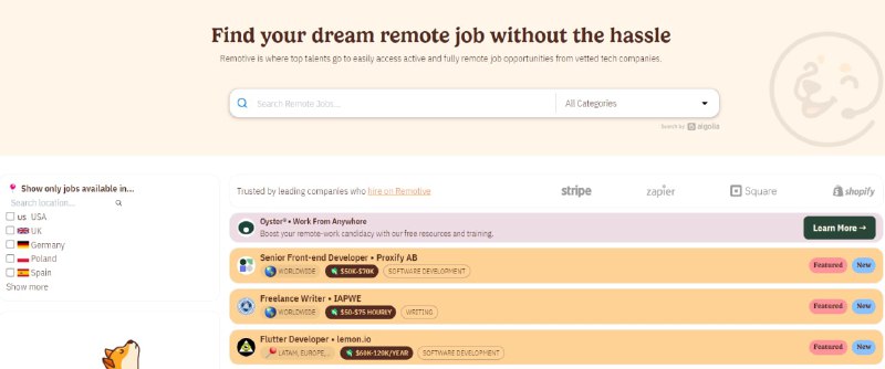 【网站名称】Remotive【网站功能】找工作【网站简介】一个外国的专门招聘国外人员的网站