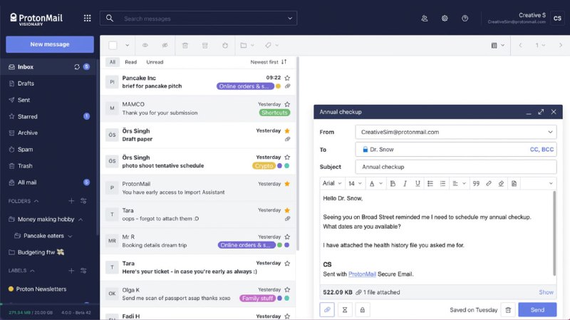 【软件名称】ProtonMail【软件支持】浏览器、iOS、Android【软件功能】加密邮箱【软件简介】ProtonMail是一个在瑞士注册成立的加密电子邮件服务