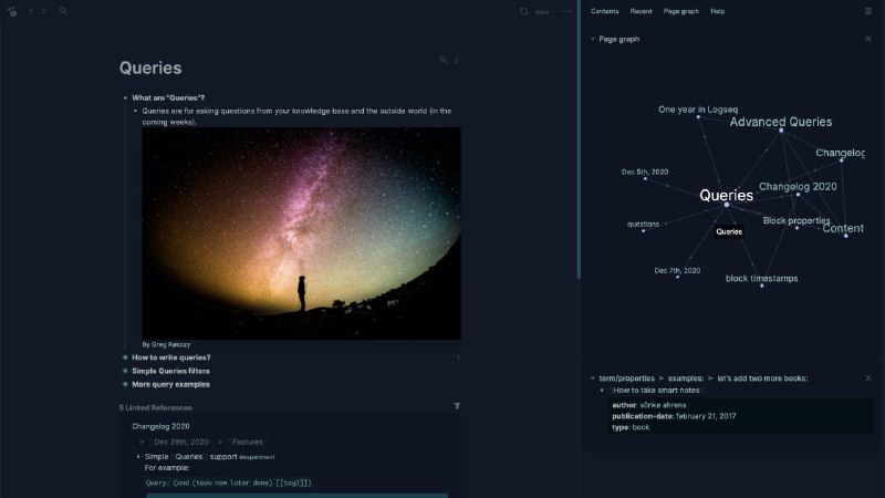 【软件名称】Logseq【支持平台】#Windows #macOS #iOS【软件功能】双链笔记【软件简介】一款由国人开发的支持双向链接的大纲笔记软件，所有文档将以 Markdown 格式存储在本地
