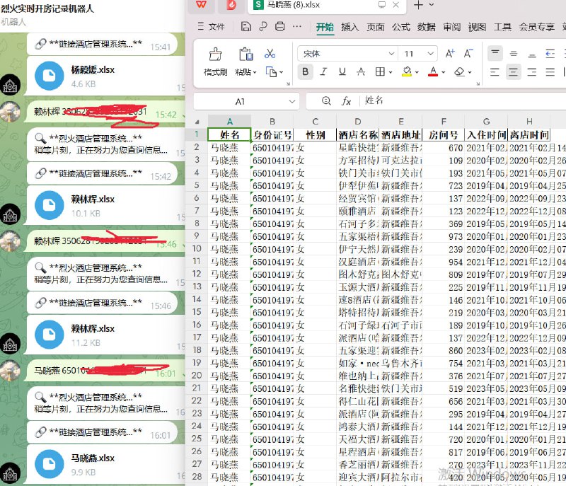 最牛逼的开房记录器人，免费使用，机器人地址